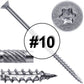 #10 Silver Star Stainless Steel Wood Screw Torx/Star Drive Head - 300 Series Stainless Steel Torx/Star Drive Wood Screws