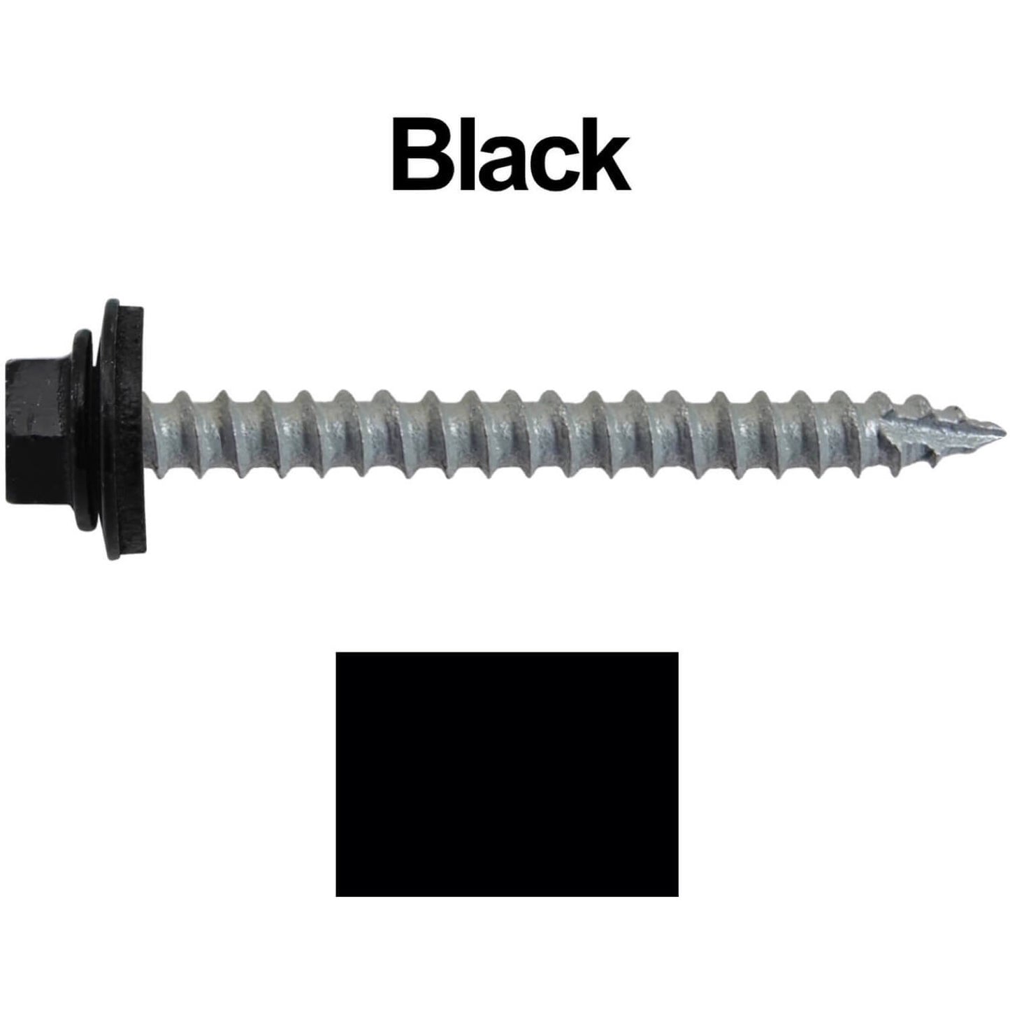 #14  x 2-1/2" Metal ROOFING SCREWS - Hex Washer Head - Self starting/self tapping - EPDM washer. Colored head.