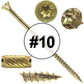 #10 Gold Star/Torx Drive Zinc Coated T-25 Flat Head Wood Screws