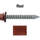 #14 x 2" Metal ROOFING SCREWS - Hex Washer Head - Self starting/self tapping - EPDM washer. Colored head.