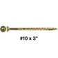#10 x 3" Gold Star Wood Screw, T-30 Torx Drive, Flat Head - (Pallet of 48 x Full Boxes) ~72,000 Screw Count