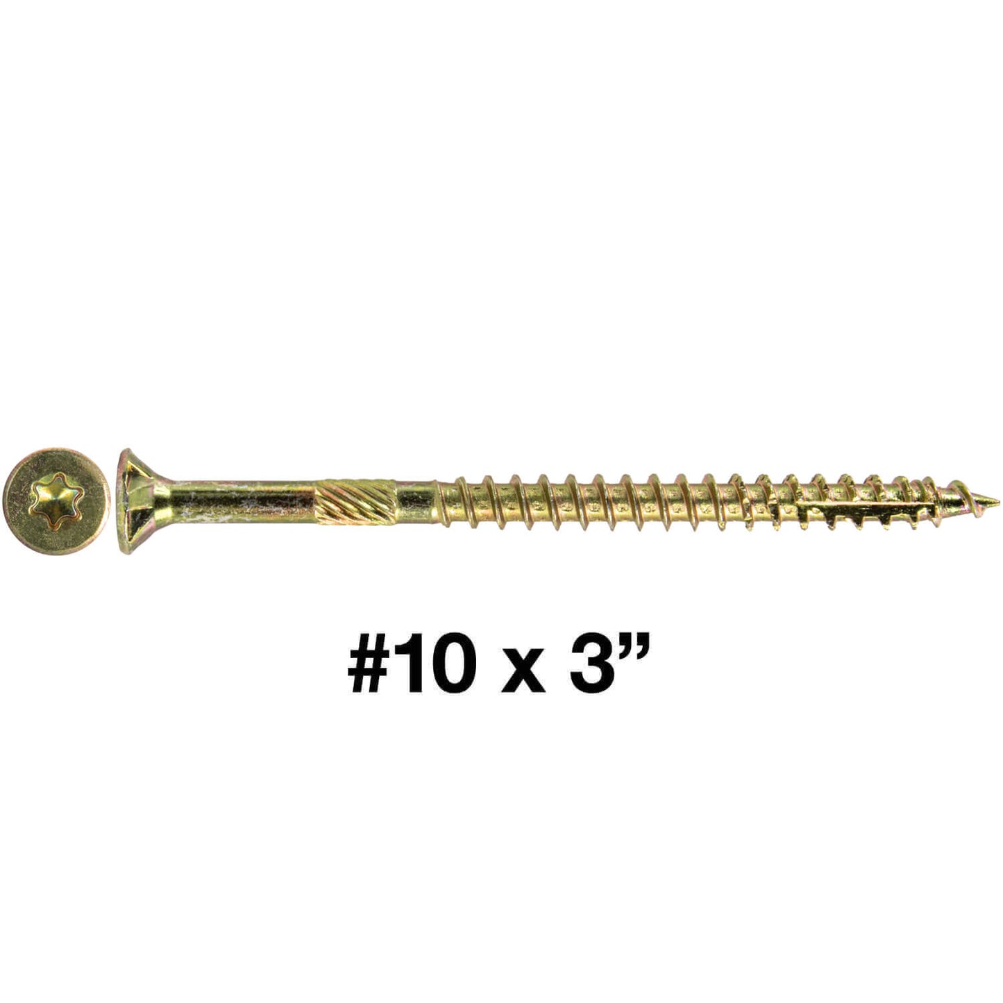 #10 x 3" Gold Star Wood Screw, T-30 Torx Drive, Flat Head - (Pallet of 48 x Full Boxes) ~72,000 Screw Count