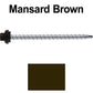 10 X 3" Zinc Aluminum Cap MINI-DRILLER Roofing Screws HI-LO THREAD Zinc Plated Carbon Steel Shank - EPDM Washer - Colored head