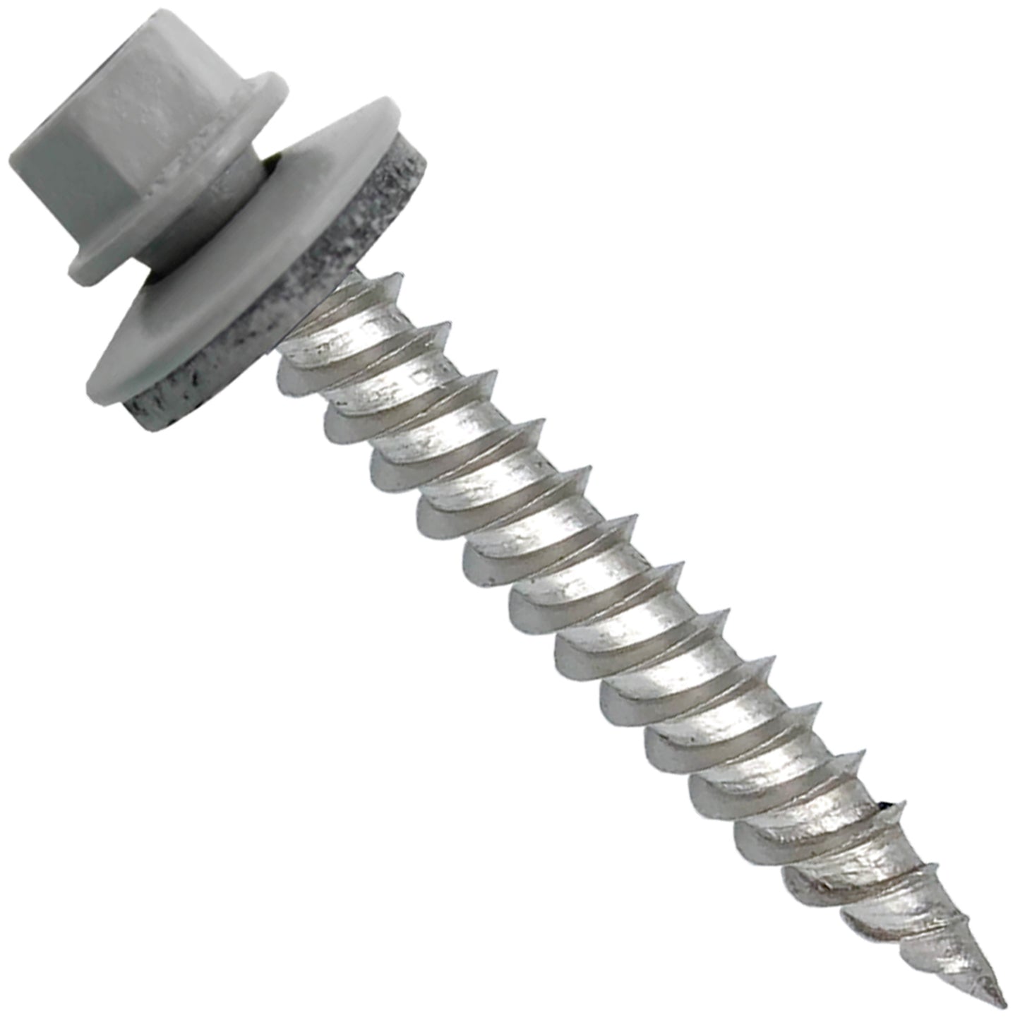 12 x 1-1/2" Stainless Steel Metal Roofing Screw: Hex ReGrip Sheet Metal Roof Screw. Sharp Point metal to wood siding screws. 5/8" EPDM washer. Product comes in 250 Count Bags  - Some Colors Special Order Only