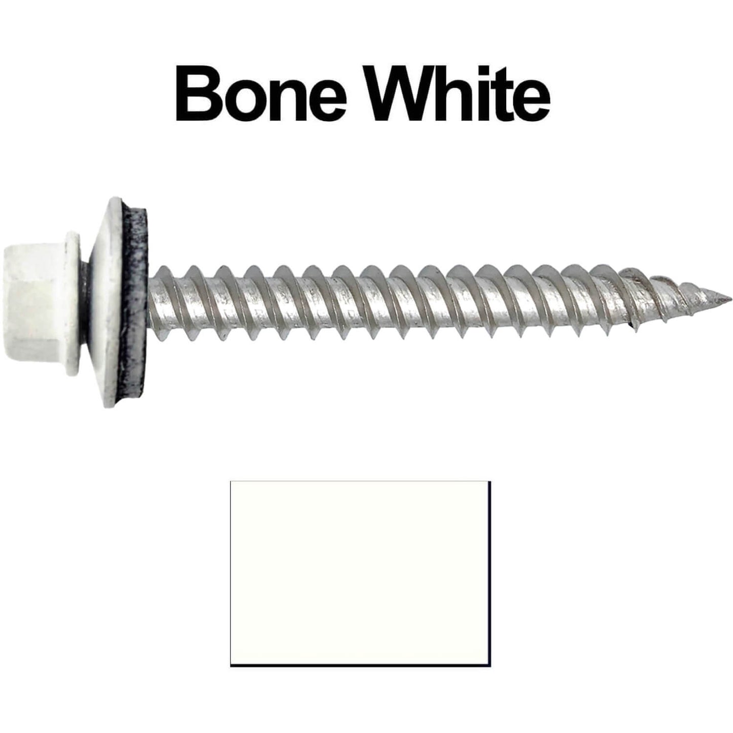 12 x 2"  Stainless Steel Metal Roofing Screw - Hex ReGrip Washer Head - Self starting/self tapping - EPDM washer. Colored head.
