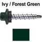 #10 x 1" Stainless Steel Mini Driller Sheet Metal Roofing Screw - Hex Washer Cap - Self starting metal to wood siding screws - EPDM washer. Colored Head.