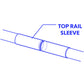 Black Top Rail Sleeve fits Over top rail to join together another top rail of equal diameter. Top Rail Sleeves can also be called a chain link fence Top Rail Connector or Top Rail Adapter