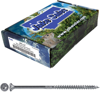 #10 Silver Star Stainless Steel Wood Screw Torx/Star Drive Head - 300 Series Stainless Steel Torx/Star Drive Wood Screws