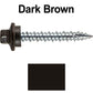 10 x 1-1/2" - STAINLESS HEX / ZINC Sheet Metal Roof Screw. Self starting metal to wood siding screws. EPDM washer. Colored head.