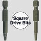 SQUARE BIT DRIVERS: 2 inch - #1, #2, #3  Robertson (R1/R2) - Quick-Change Shank