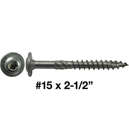 #15 Stainless Steel Construction Lag Screw  T-30 Torx/Star Drive Heavy Duty Lag Screw - Modified Truss Washer Head