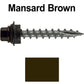 12 X 1-1/2" Metal Roofing Screws For OSB and Plywood - Galvanized Metal to Wood Type 17 Tip - 1/4" Hex Head - Assembled EPDM Washer