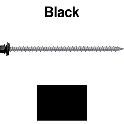 #10 x 4" Metal ROOFING SCREWS - Hex Washer Head - Self starting/self tapping - EPDM washer. Colored head.