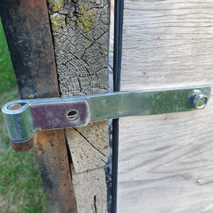 Heavy Duty Wood Gate Strap Hinges - Galvanized Steel with 5/8" Inch Mounting Pin for Lag Screw or J-Bolt Post Hinge