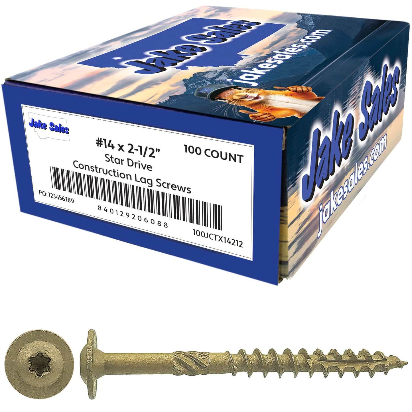 #14 Construction Lag Screws - Exterior Coated Torx/Star Drive Heavy Duty Structural Lag With Modified Truss Washer Head