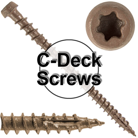#10 x 2-3/4" Colored Composite Decking Wood Screws with Torx/Star Drive Head (T20 Bit), Exterior Coated, Compatible with Pressure Treated and ACQ Lumber