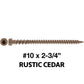 #10 x 2-3/4" Colored Composite Decking Wood Screws with Torx/Star Drive Head (T20 Bit), Exterior Coated, Compatible with Pressure Treated and ACQ Lumber
