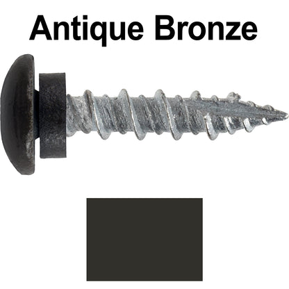 10 X 1" - LOW PROFILE Star Head Roofing Screws - HI-LO Thread - Metal To Wood - T25 Torx Drive Head - EPDM washer.