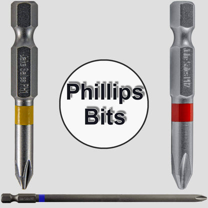 Phillips Driver Bits - with 1/4" Quick Change Shank