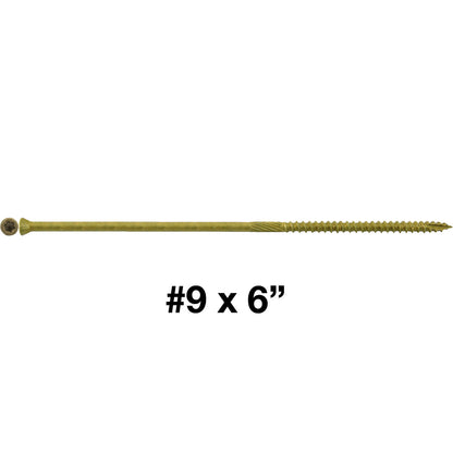 #9 Bronze Star Trim Head Wood Screw Torx/Star Drive Head - Multipurpose Exterior Coated Torx/Star Drive Wood Screws