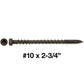 #10 x 2-3/4" Colored Composite Decking Wood Screws with Torx/Star Drive Head (T20 Bit), Exterior Coated, Compatible with Pressure Treated and ACQ Lumber