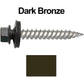 12 x 1-1/2" Stainless Steel Metal Roofing Screw - Hex Washer Head - Self starting/self tapping - EPDM washer. Colored head.