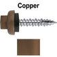 #10 X 1" HI-LO Zinc Aluminum Cap Metal Roofing Screws - Hex Washer Head - Self starting/self tapping - EPDM washer. Colored head.