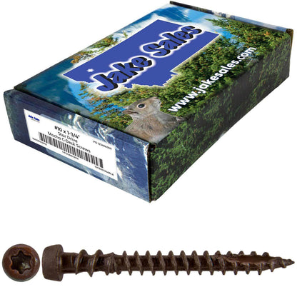 #10 x 1-3/4" Colored Composite Decking Wood Screws with Torx/Star Drive Head (T20 Bit), Exterior Coated, Compatible with Pressure Treated and ACQ Lumber