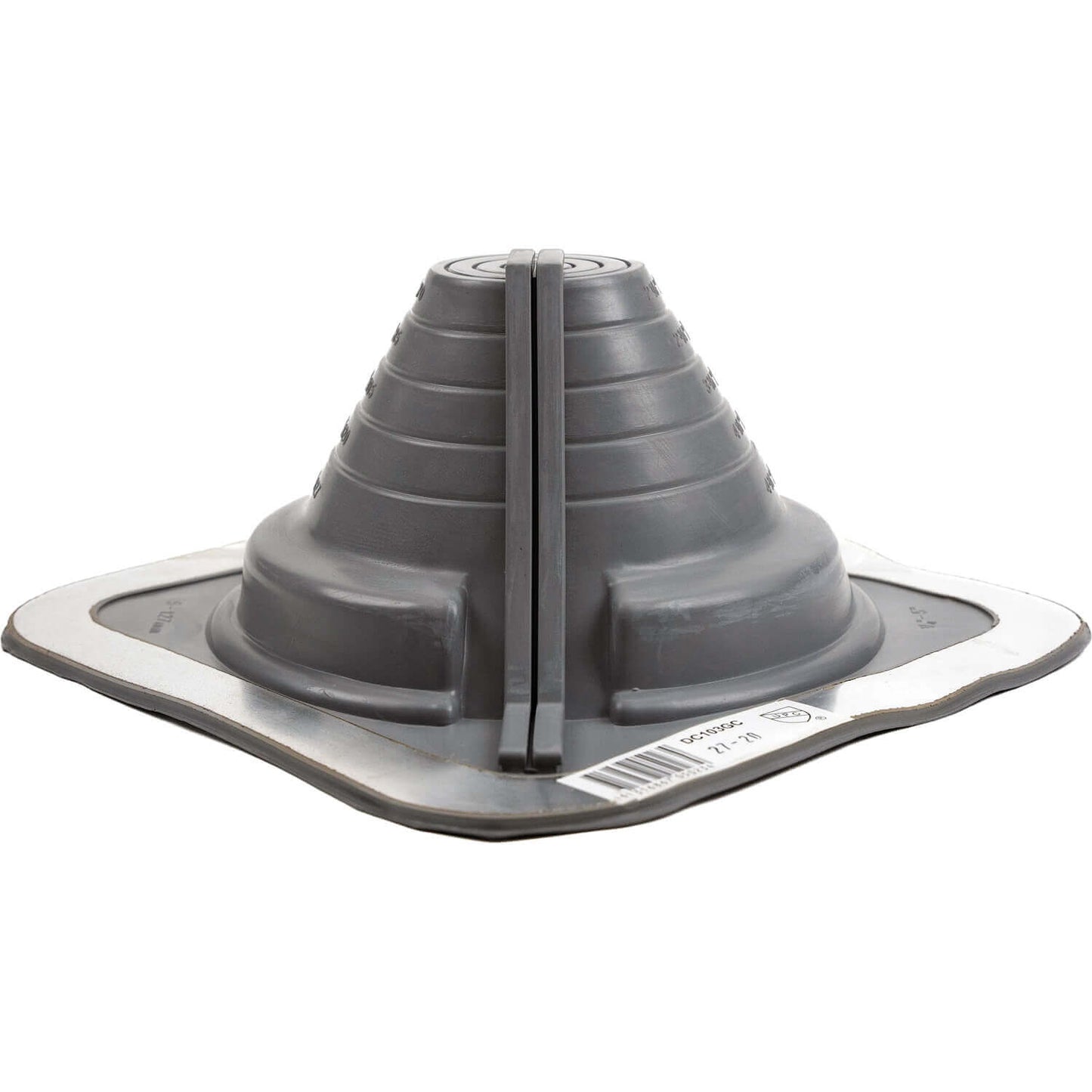 GRAY DEKTITE SQUARE BASE COMBO PIPE FLASHING BOOT:  EPDM Square Base Flexible Pipe Flashing Dektite