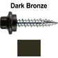 10 x 1" - STAINLESS HEX / ZINC Sheet Metal Roof Screw. Self starting metal to wood siding screws. EPDM washer. Colored head.