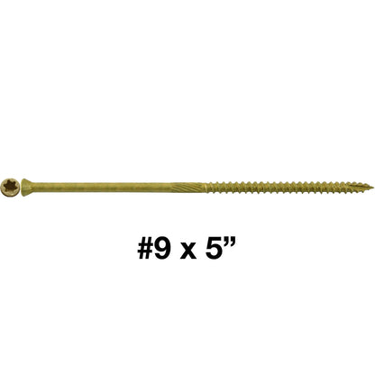 #9 Bronze Star Trim Head Wood Screw Torx/Star Drive Head - Multipurpose Exterior Coated Torx/Star Drive Wood Screws