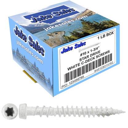 #10 x 1-3/4" Colored Composite Decking Wood Screws with Torx/Star Drive Head (T20 Bit), Exterior Coated, Compatible with Pressure Treated and ACQ Lumber