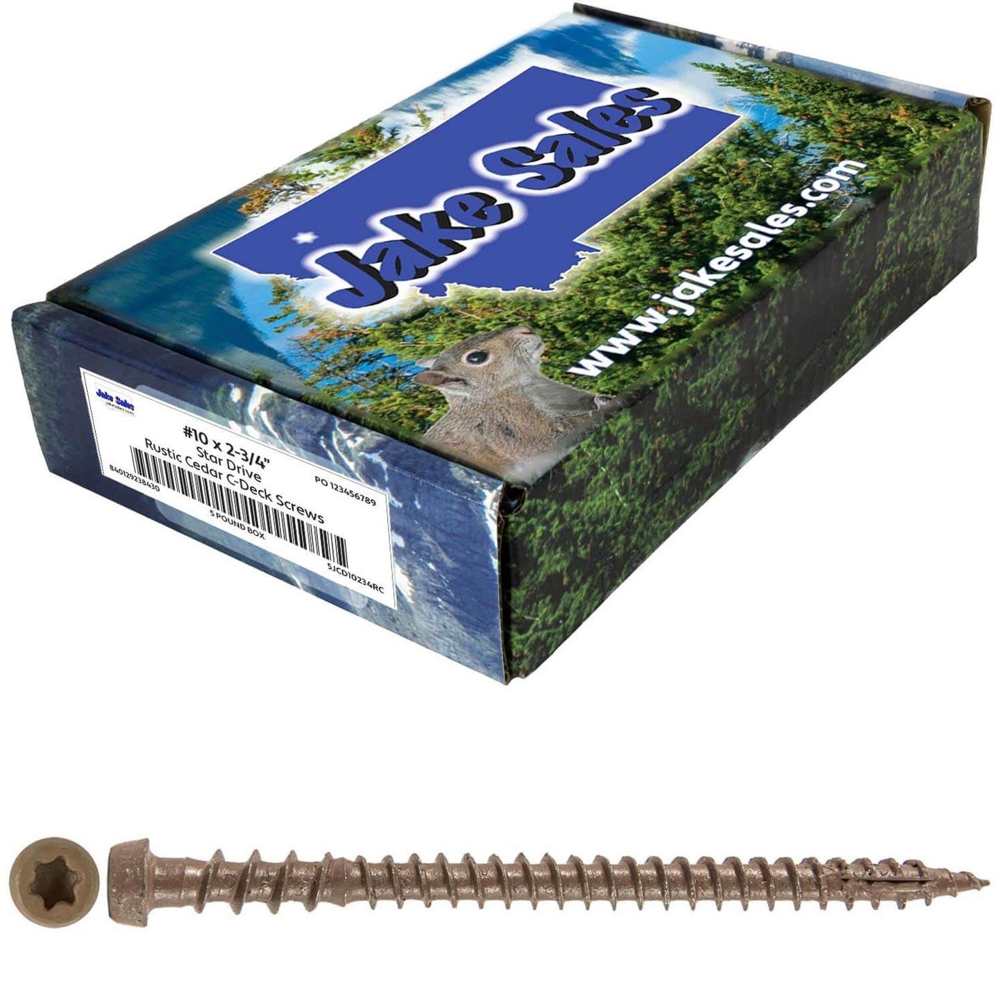 #10 x 2-3/4" Colored Composite Decking Wood Screws with Torx/Star Drive Head (T20 Bit), Exterior Coated, Compatible with Pressure Treated and ACQ Lumber