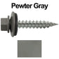 #9 x 1" Stainless Steel Metal Roofing Screws - Hex Washer Head - Self-Piercing (SP) tip metal to wood siding screws. EPDM washer. Colored head.