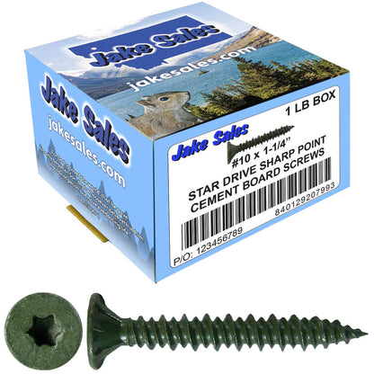 #10 Cement Board Torx/Star Head Screws SHARP POINT for Fastening Cement Backer Board/Cement Board/Tile Board - Torx/Star - T-25 Torx Head