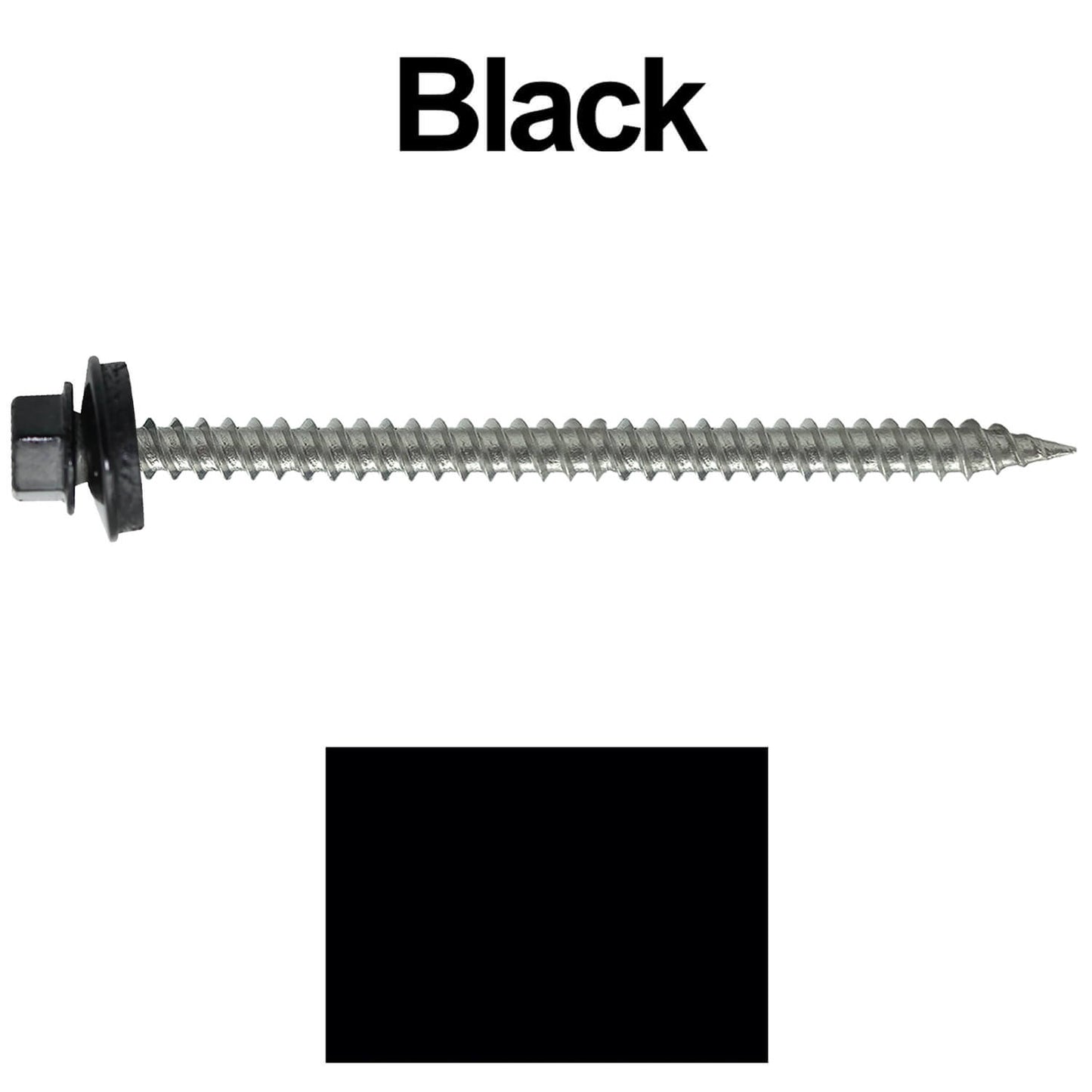 #9 x 3" Stainless Steel Metal Roofing Screws - Hex Washer Head - Self starting/self tapping - EPDM washer. Colored head.