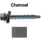 #10 x 1-1/2" Mini Driller Sheet Metal Roofing Screw - Hex Washer Head -  Self starting metal to wood siding screws. EPDM washer. Colored head.