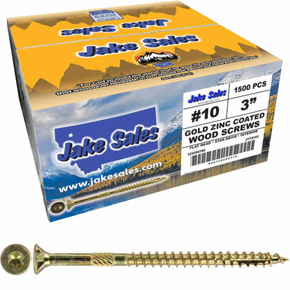 #10 Gold Star/Torx Drive Zinc Coated T-25 Flat Head Wood Screws
