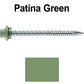10 x 2-1/2” - STAINLESS HEX / ZINC Sheet Metal Roof Screw. Self starting metal to wood siding screws. EPDM washer. Colored head.