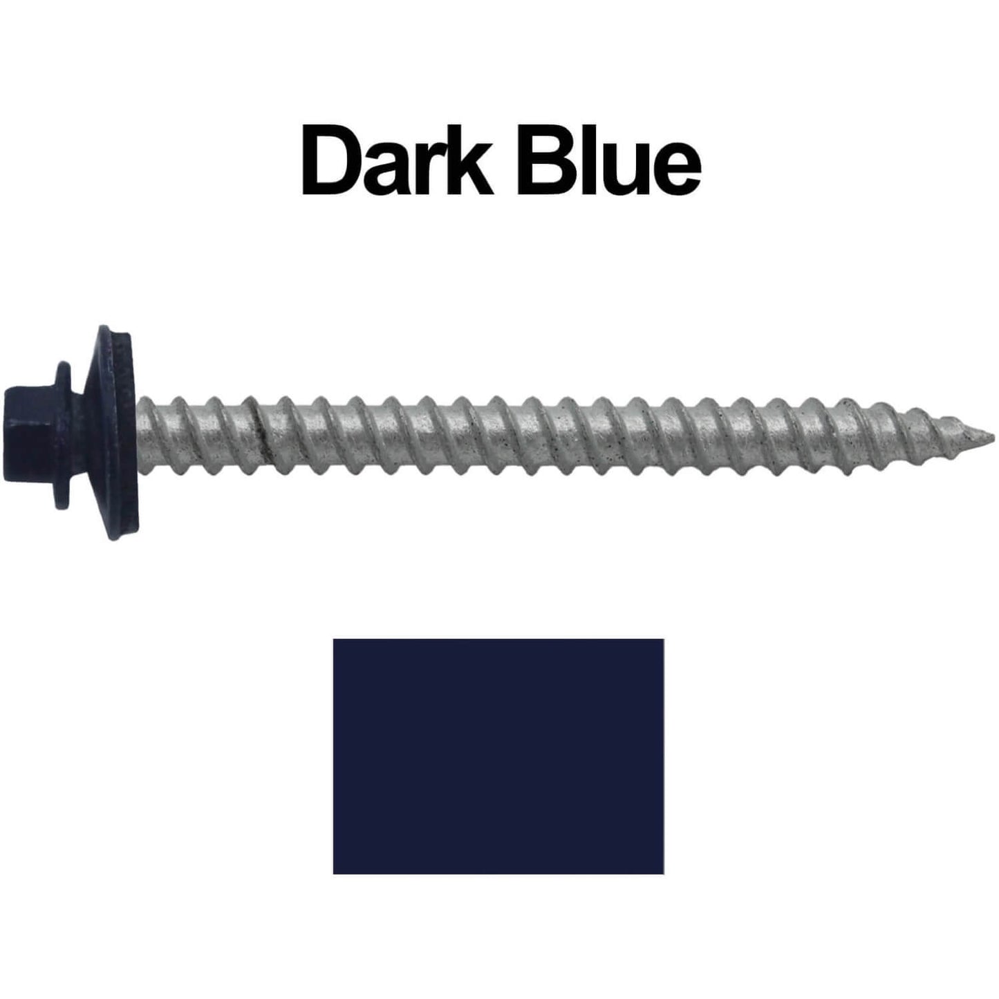 #12 x 2-1/2" RE-GRIP METAL ROOFING SCREWS - Hex Washer Head - Self starting/self tapping - EPDM washer. Colored head.