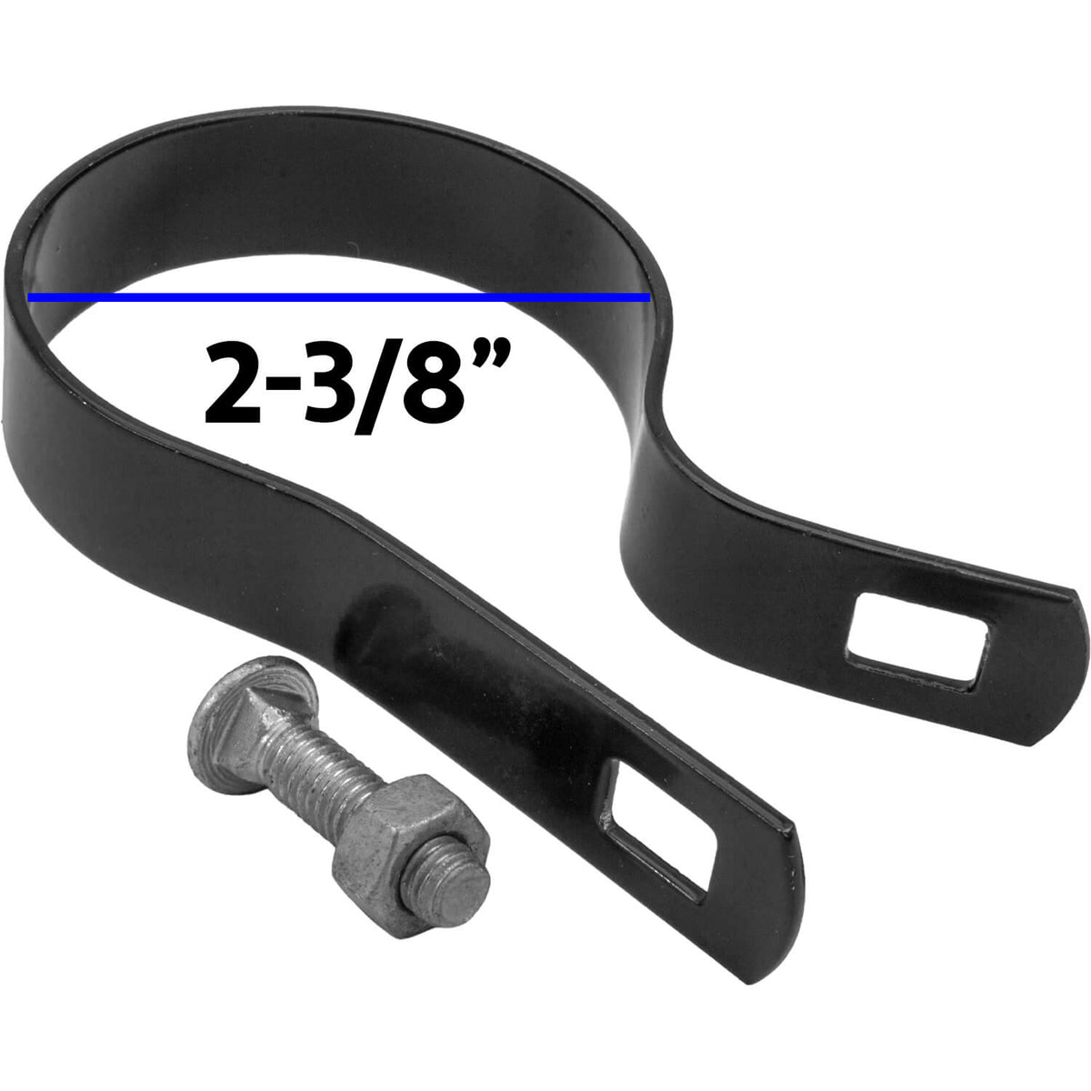 Tension Bands for Chain Link Fence -  BLACK Powder Coated Chain Link Tension Band