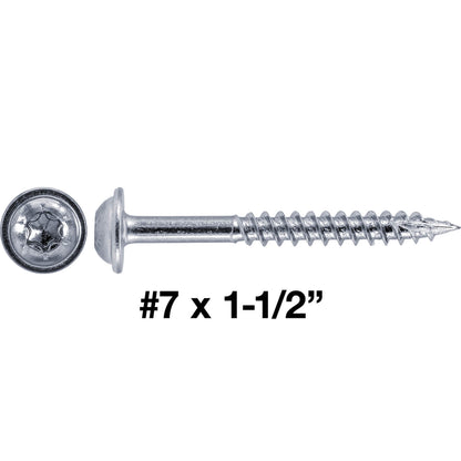 #7 Pocket Hole Torx/Star Head Screws FINE Thread - - Torx/Star Drive Pocket Hole Screws for Cabinetry & Furniture  - T-20 Torx Screw Head