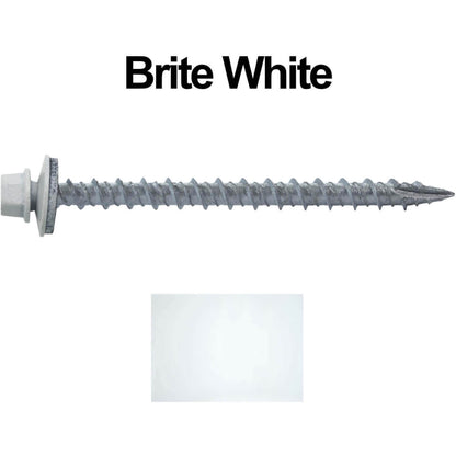 #10 x 2-1/2" Metal ROOFING SCREWS - Hex Washer Head - Self starting/self tapping - EPDM washer. Colored head.