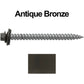 #12 x 2-1/2" RE-GRIP METAL ROOFING SCREWS - Hex Washer Head - Self starting/self tapping - EPDM washer. Colored head.