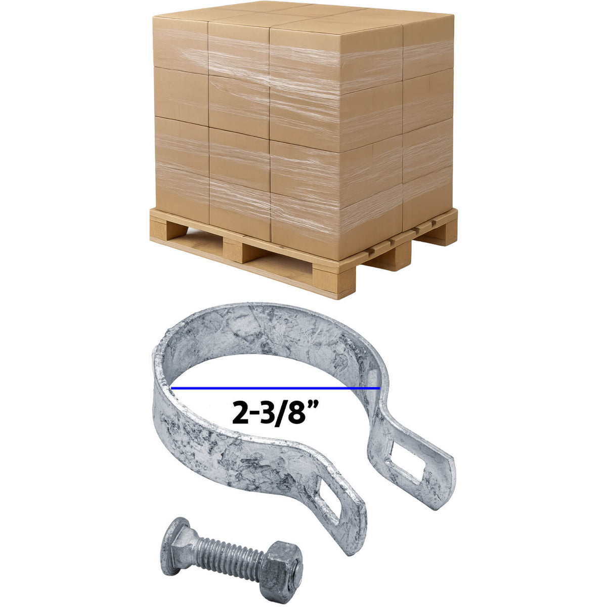 Galvanized Brace Band for Chain Link Fence - Rail End Bracket