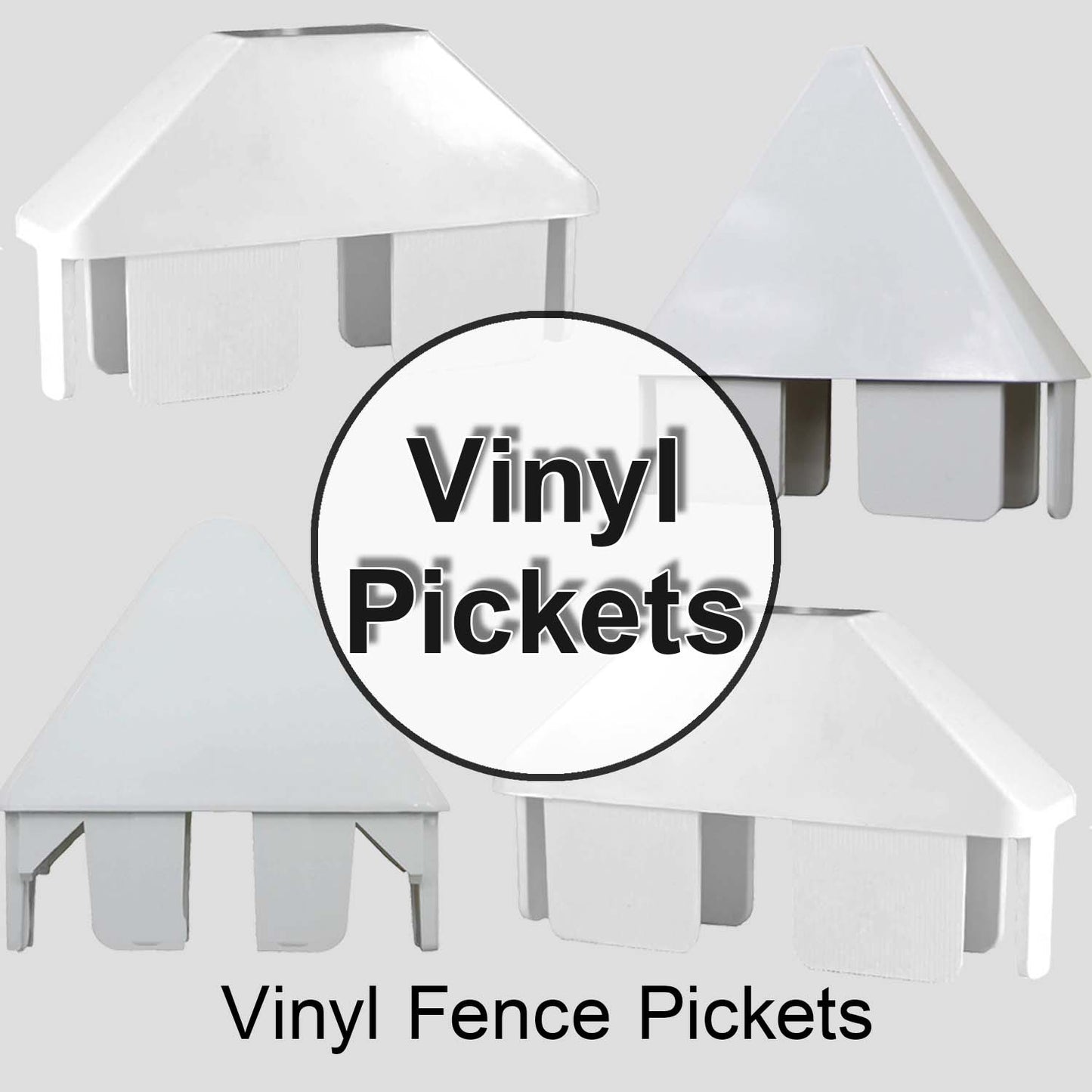 7/8" x 3" White Vinyl Picket Fence Caps