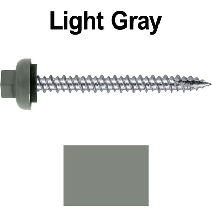 10 X 2“ HI-LO Zinc Aluminum Cap Metal Roofing Screws - Hex Washer Head - Self starting/self tapping - EPDM washer. Colored head.