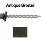 12 x 2-1/2" Stainless Steel Metal Roofing Screw - Hex Washer Head - Self starting/self tapping - EPDM washer. Colored head.