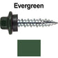 10 x 1" - STAINLESS HEX / ZINC Sheet Metal Roof Screw. Self starting metal to wood siding screws. EPDM washer. Colored head.