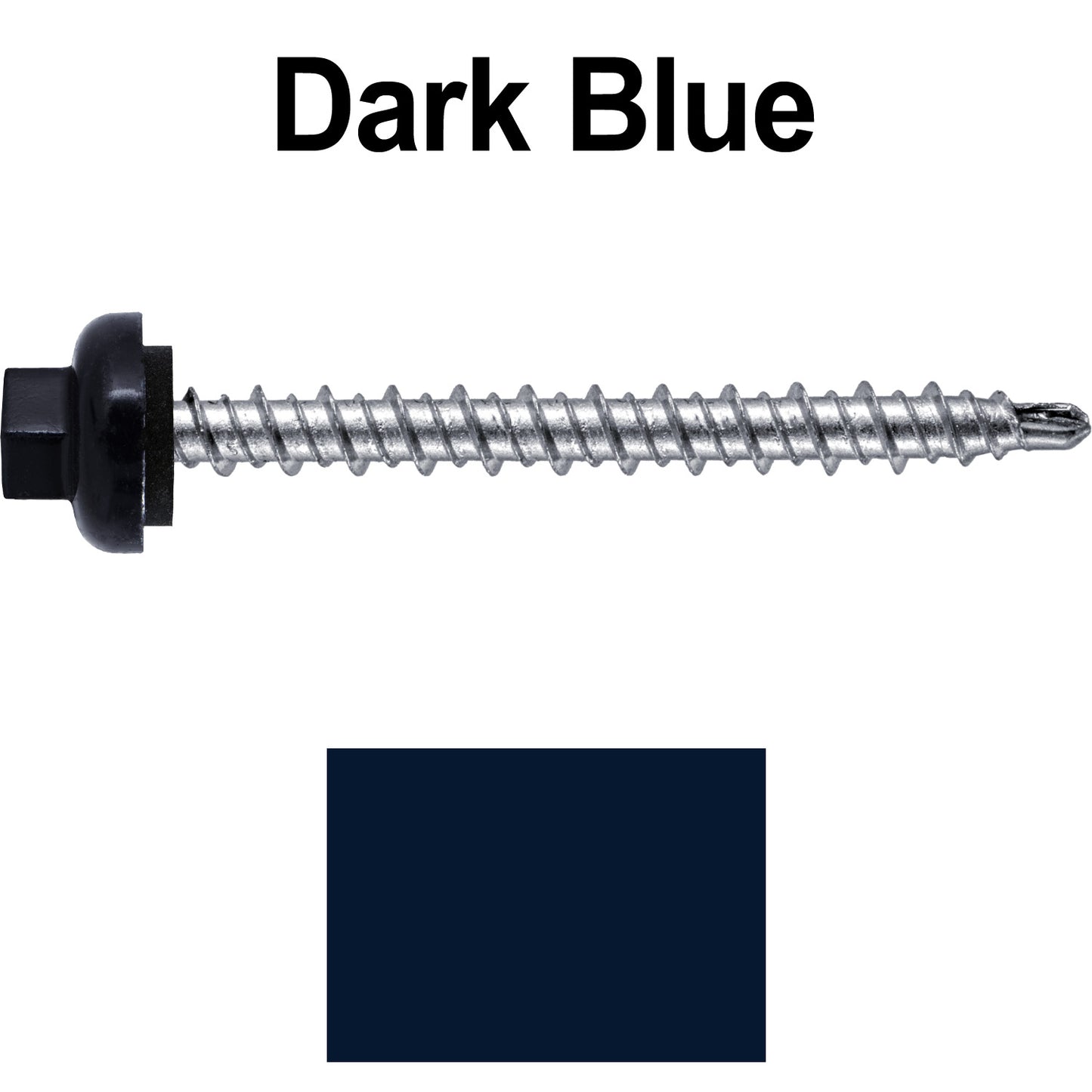 10 X 2” Zinc Aluminum Cap MINI-DRILLER Roofing Screws HI-LO THREAD Zinc Plated Carbon Steel Shank - EPDM Washer - Colored head
